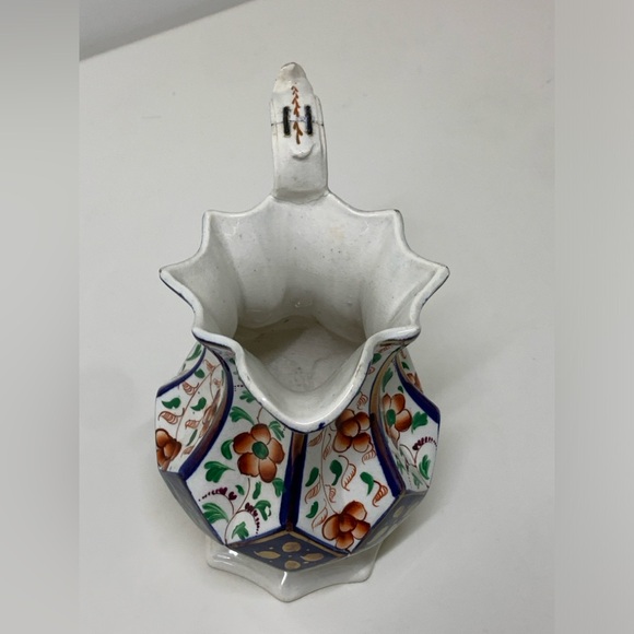 19th Century Antique Gaudy Welsh 8 Sided Cobalt Diamond Design Lusterware Jug - Picture 14 of 16